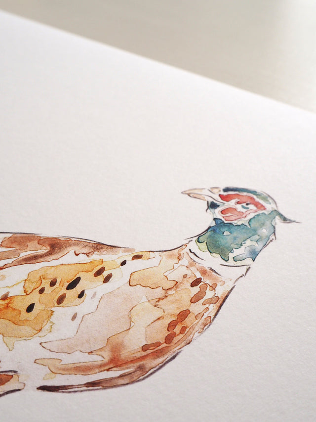 Art Print - Woodland Animal - Pheasant Landscape