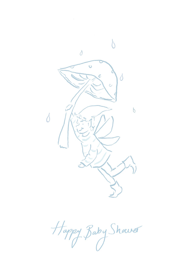 Baby shower card for a boy, by Carla Gebhard.