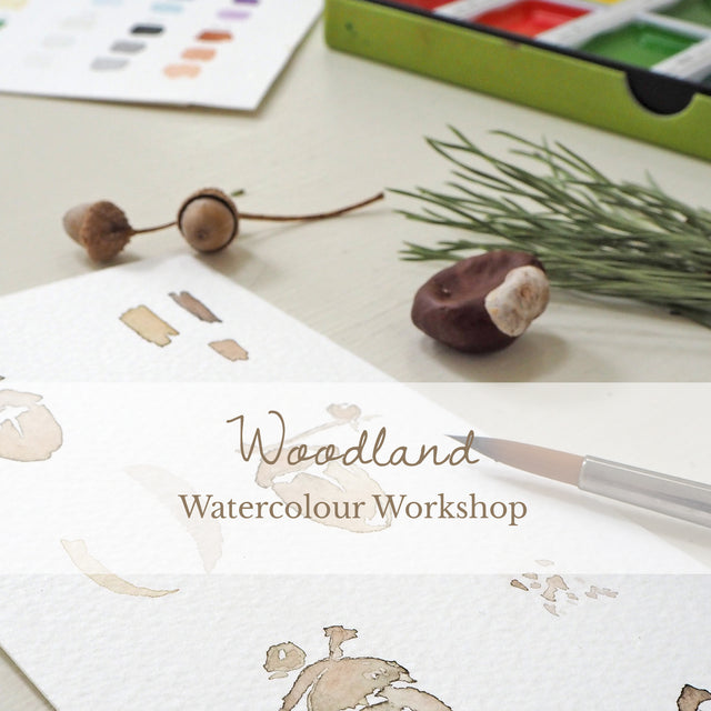 NEW - Woodland Watercolour Workshop for Beginners - Private lesson for TWO people
