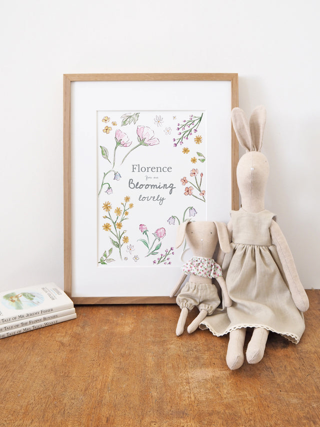 Framed blooming lovely print.