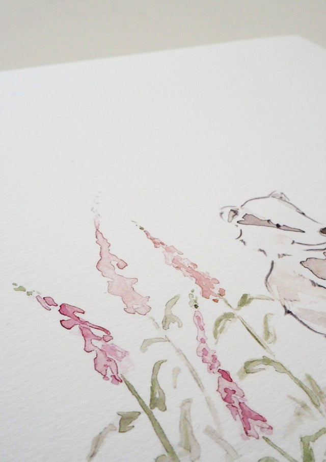 Art Print - Nursery - Badgers & Foxgloves