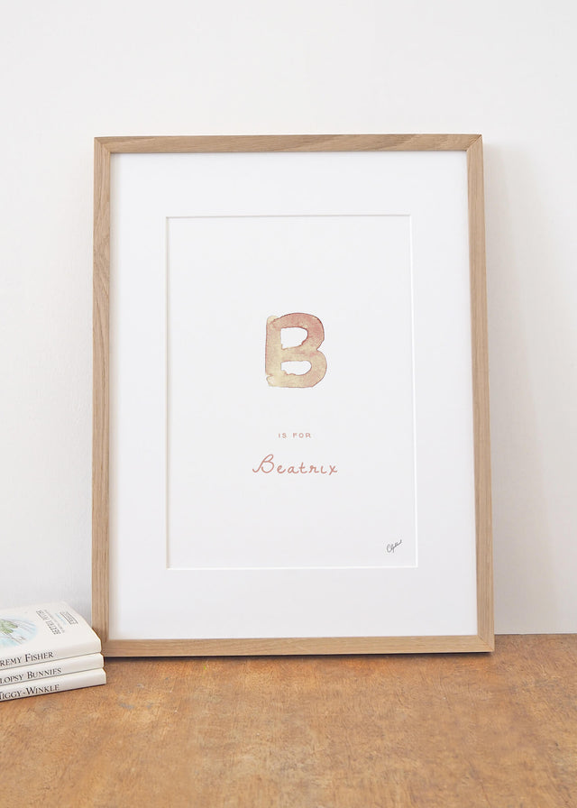 Personalised letter 'B' name print, by Carla Gebhard.