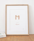Personalised letter 'M' name print, by Carla Gebhard.