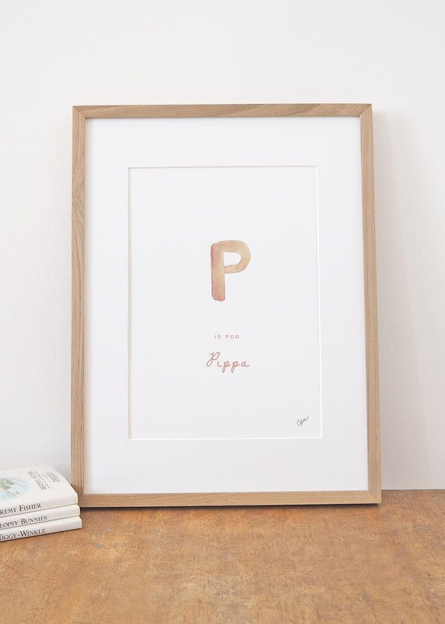 Personalised letter 'P' name print, by Carla Gebhard.