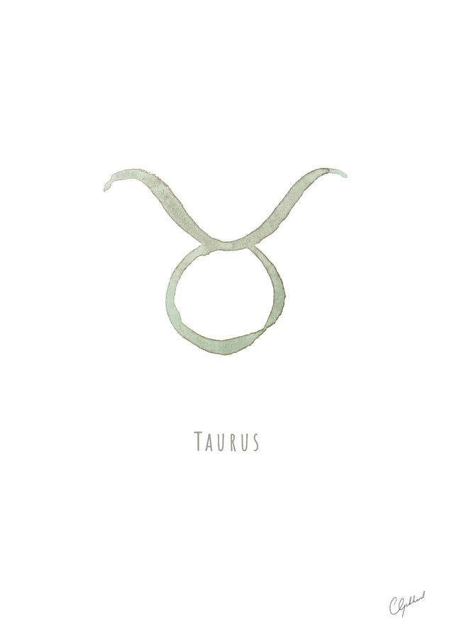 Personalised Taurus zodiac print, by Carla Gebhard.