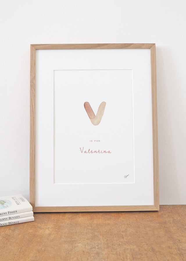 Personalised letter 'V' name print, by Carla Gebhard.