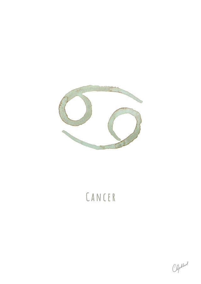 Personalised Cancer zodiac print, by Carla Gebhard.