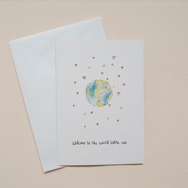 Welcome to the world, new baby card, by Carla Gebhard. 