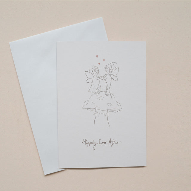 Happily ever after wedding card, by Carla Gebhard.