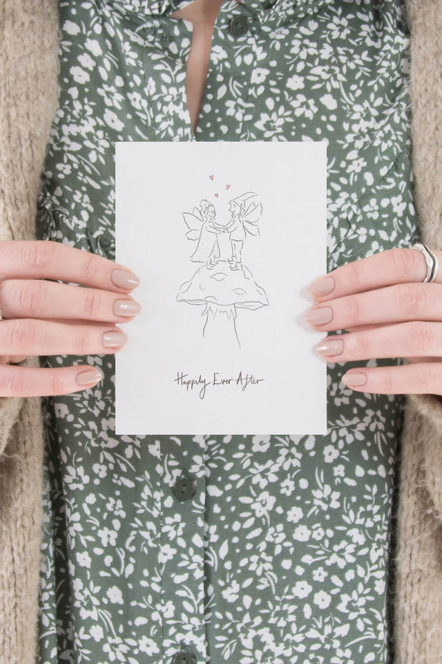 Happily ever after wedding card, by Carla Gebhard.