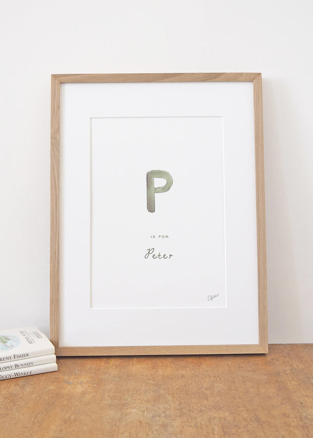 Personalised letter 'P' name print, by Carla Gebhard.