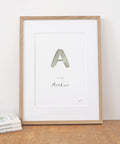 Personalised letter 'A' name print, by Carla Gebhard.