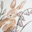 Close up of a watercolour art print of a rabbit and bluebells, painted by Carla Gebhard.
